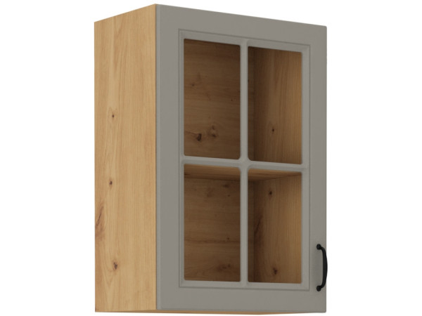 Szafka górna z szybą 40 GS-72 1F -KUCHNIA STILO Jasna Szara / Artisan