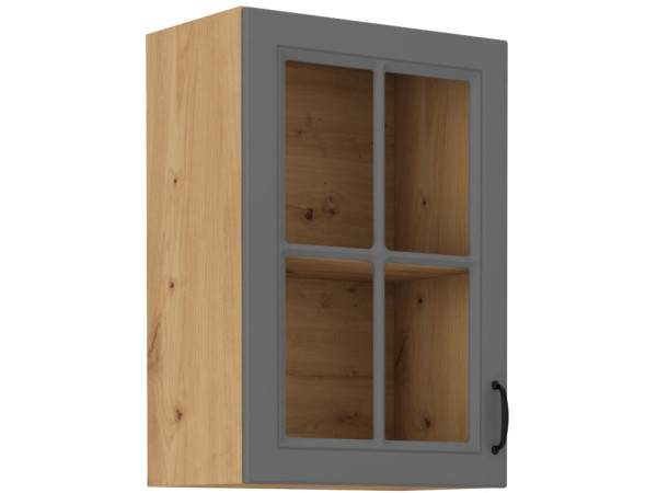 Szafka górna z szybą 40 GS-72 1F -KUCHNIA STILO Ciemna Szara / Artisan
