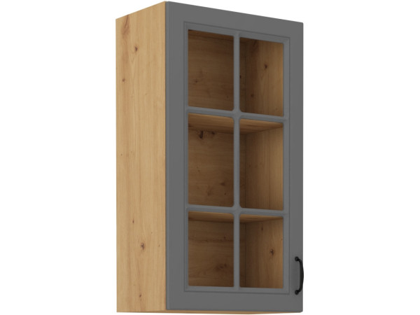 Szafka górna z szybą 40 GS-90 1F -KUCHNIA STILO Ciemna Szara / Artisan