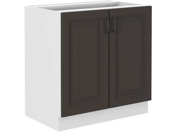 Szafka dolna 80 D 2F BB - KUCHNIA STILO Grafit / Biała