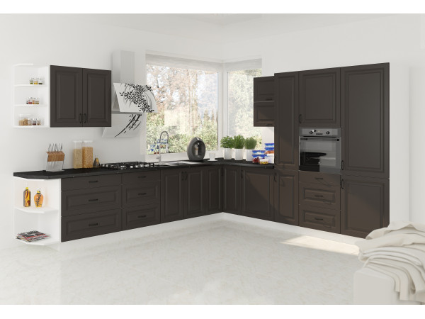 Szafka dolna narożnikowa 90x90 DN 1F BB - KUCHNIA STILO Grafit / Biała