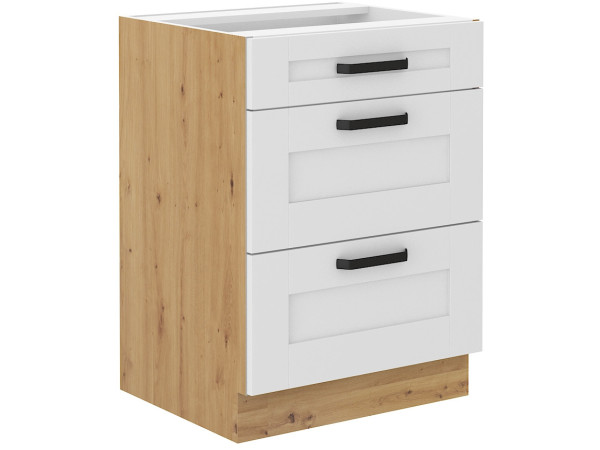 Szafka dolna 3 szuflady 60 D 3S BB - KUCHNIA LUNA BIAŁA -...