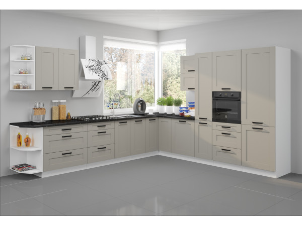 Szafka dolna 3 szuflady 40 D 3S BB - KUCHNIA LUNA JASNY SZARY - BIAŁY