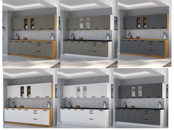 Szafka komin słupek zabudowa piekarnika 60 DP-210 2F - KUCHNIA LUNA JASNY SZARY - BIAŁY