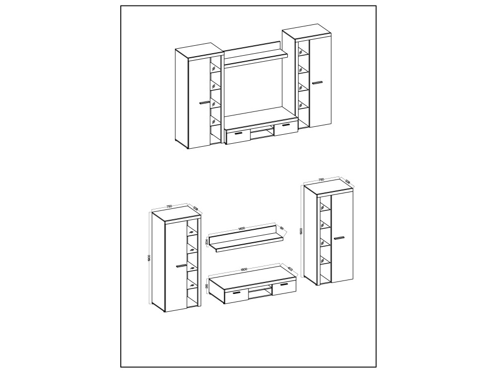 Meblościanka Rumba XL Sonoma. Meble Pokojowe,...