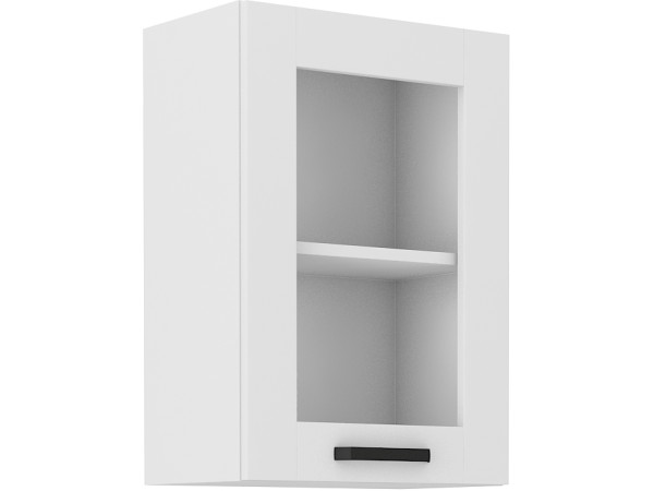 Szafka górna z szybą 40 GS-72 1F -KUCHNIA LUNA BIAŁA - BIAŁA