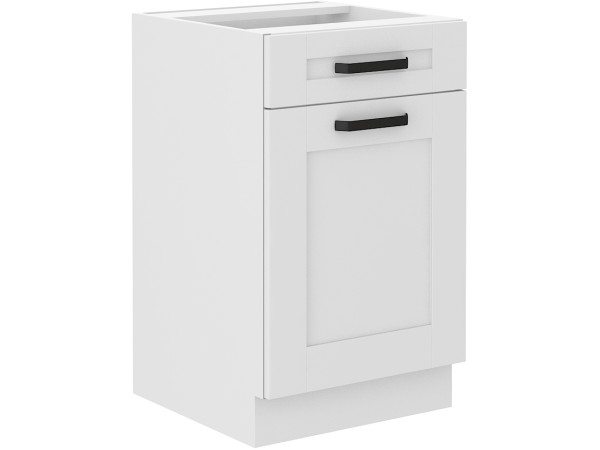 Szafka dolna 1 szuflada + 1 drzwiczki 50 D 1F 1S BB -KUCHNIA LUNA BIAŁA - BIAŁA