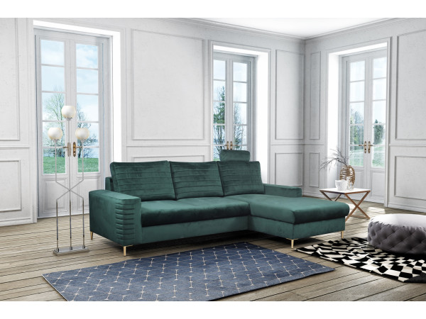 Narożnik Collin tkanina Velluto z funkcją spania. Różne...