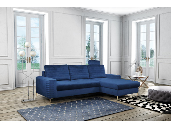 Narożnik Collin tkanina Velluto z funkcją spania. Różne...