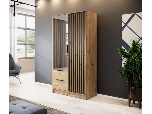 Szafa Nelly 2D Lustro kolor Dąb Artisan.