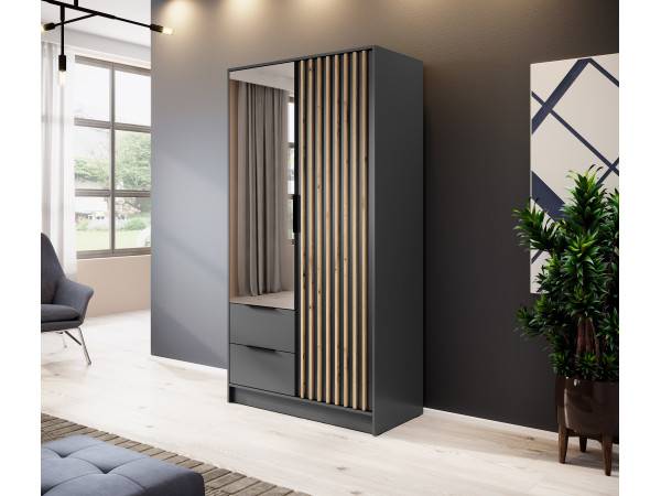 Szafa Nelly 2D Lustro kolor Grafit