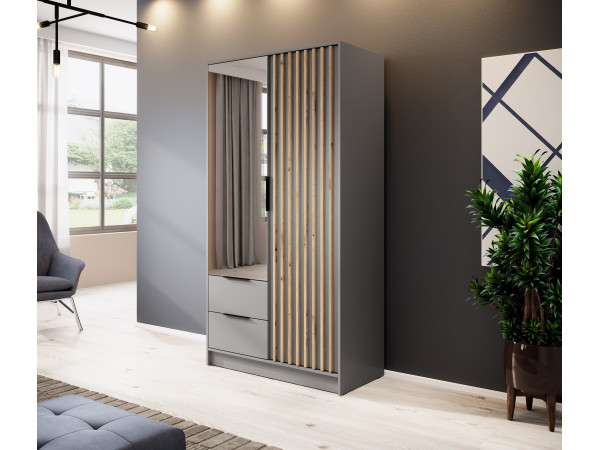 Szafa Nelly 2D Lustro kolor Szary