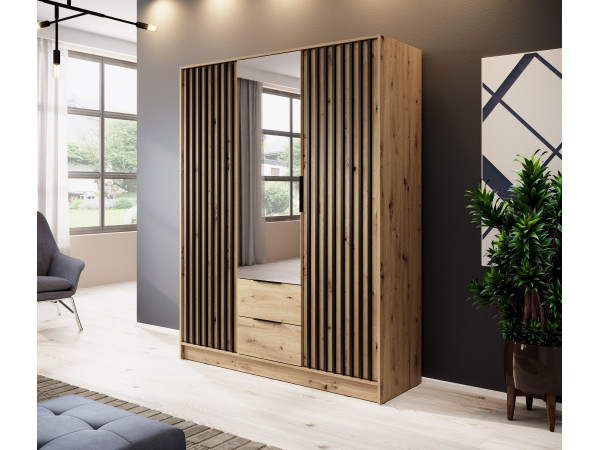 Szafa Nelly 3D Lustro kolor Dąb Artisan.