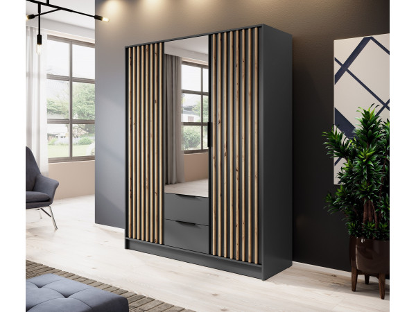 Szafa Nelly 3D Lustro kolor Grafit