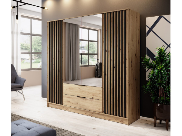 Szafa Nelly 4D Lustro kolor Dąb Artisan