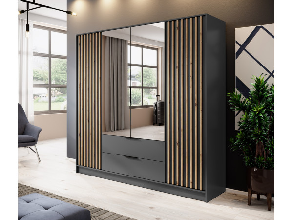 Szafa Nelly 4D Lustro kolor Grafit