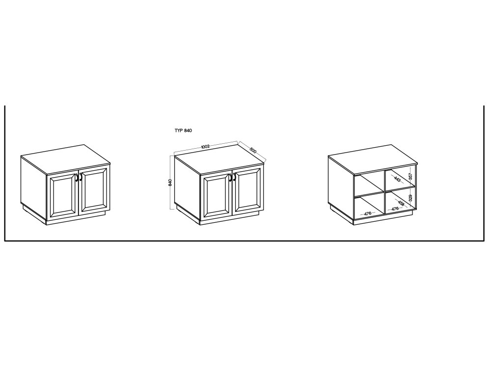 Komoda 2D JADALNIA FLAWIA Ciemny Grafit