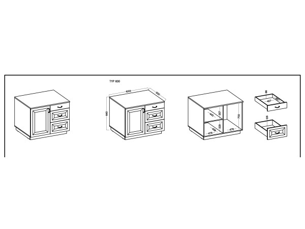 Kredens 100cm JADALNIA FLAWIA Biały