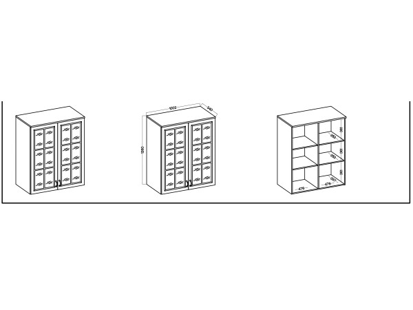 Kredens 100cm JADALNIA FLAWIA Ciemny Grafit