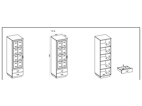 Witryna Wysoka 60 1D 2S JADALNIA FLAWIA Biała