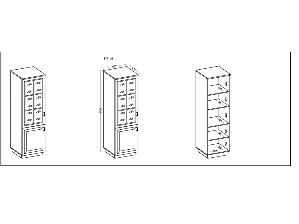 Witryna Wysoka 60 2D JADALNIA FLAWIA Ciemny Grafit