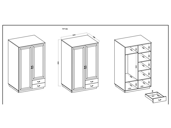 Szafa 120cm 2D 2S  JADALNIA FLAWIA Biała