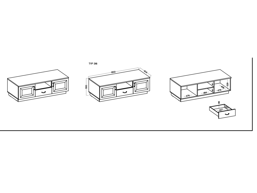RTV 150 2D 1S  JADALNIA FLAWIA Biała