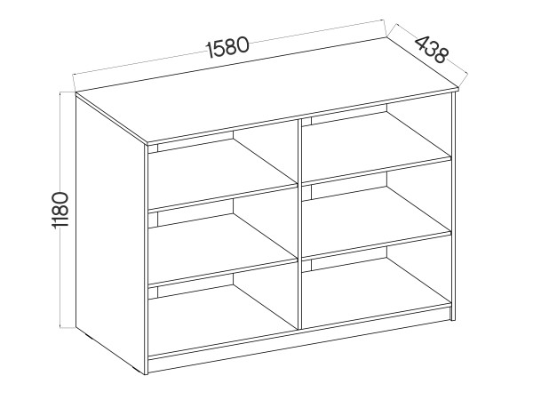 Komoda regał wysoka otwarta MALTA 840