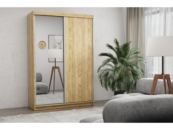 Szafa przesuwna Pola 150cm kolor craft złoty + Lustro