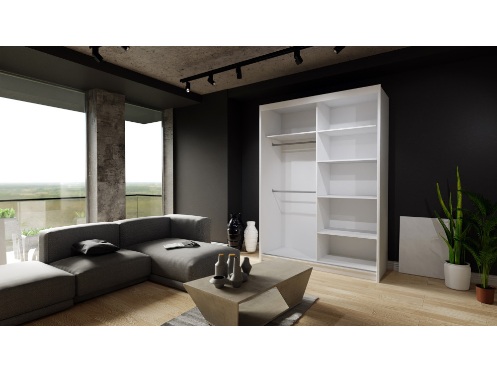 Szafa przesuwna z lustrem Royal. Czarny + Wotan...