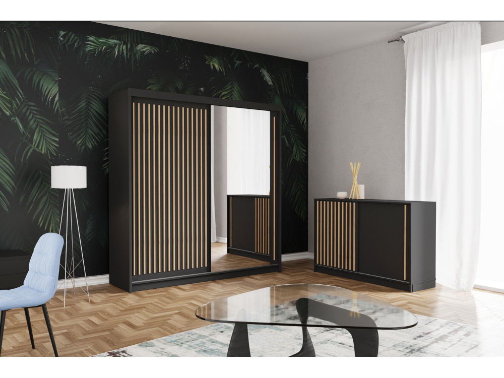 Komoda 150cm Royal kolor Czarny + Wotan
