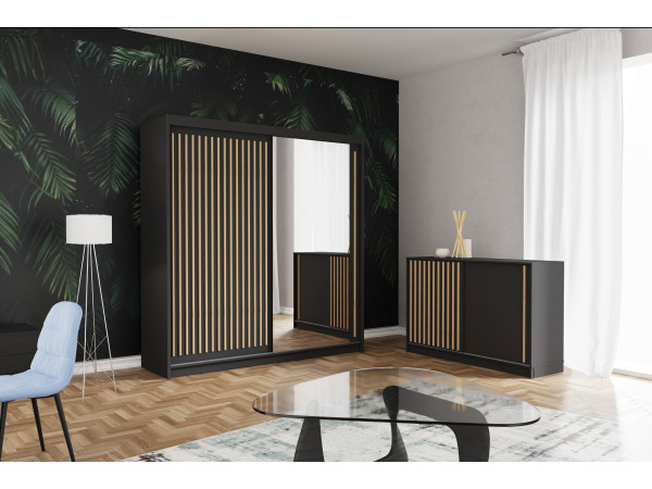 Komoda 150cm Royal kolor Czarny + Wotan