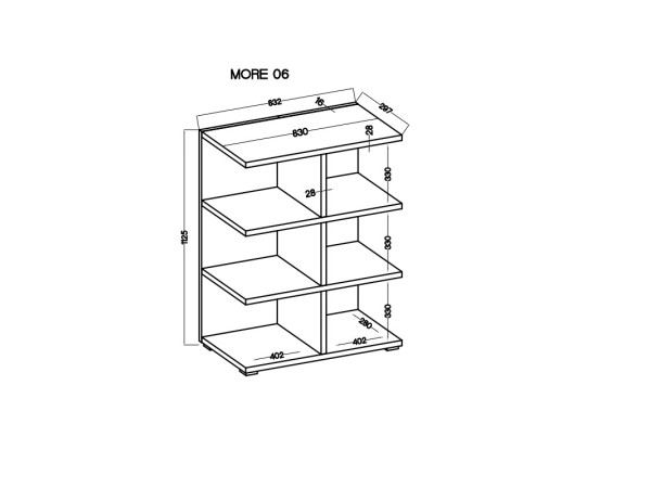Regał More 06 kolor Dąb Artisan