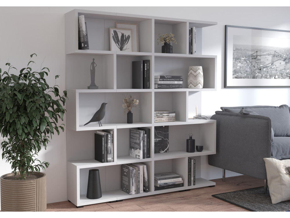 Regał More modułowy 01+05+01 kolor Jasny Szary