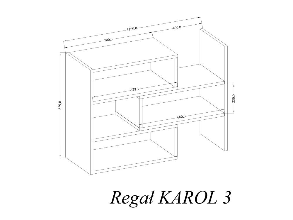 Regał Karol 3 Kolor Biały