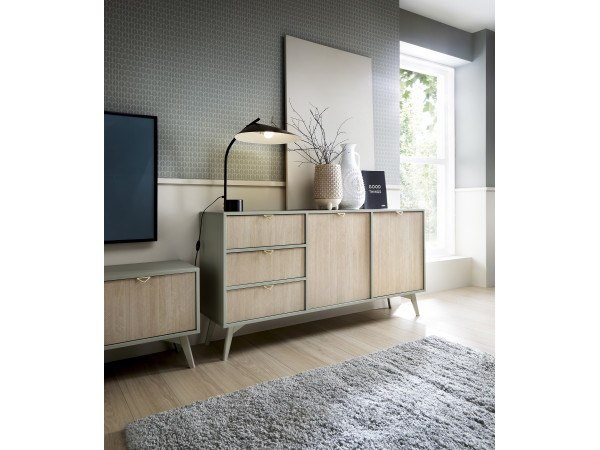 Komoda FOREST 3 szuflady + 2 fronty kolor EUKALIPTUS -...