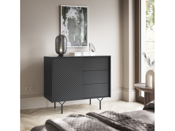 Komoda 97cm RAVEN kolor CZARNY GRAFIT. Stwórz własny zestaw
