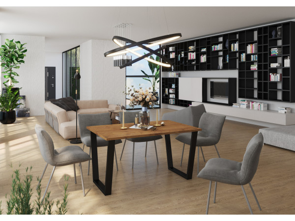 Stół Cezar kolor Dąb Lancelot. Metalowe Nogi.