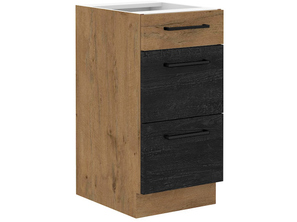 Szafka dolna 3 szuflady 40 D 3S BB -KUCHNIA Dark Wood