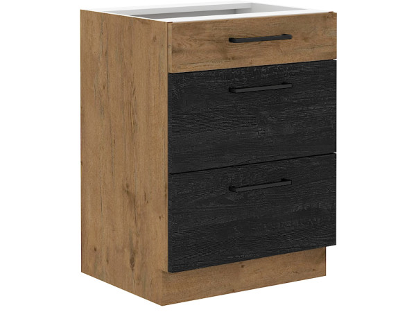 Szafka dolna 3 szuflady 60 D 3S BB -KUCHNIA Dark Wood