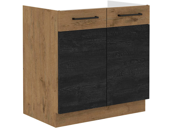 Szafka dolna pod zlew 80 ZL 2F -KUCHNIA Dark Wood