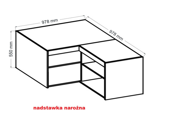 SZAFA ELENA 2D Narożna z Nadstawką. Dąb Lefkas