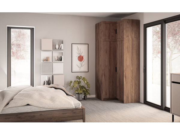 SZAFA ELENA 2D Narożna z Nadstawką. Dąb Lefkas