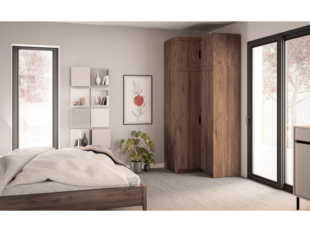 SZAFA ELENA 2D Narożna z Nadstawką. Dąb Lefkas