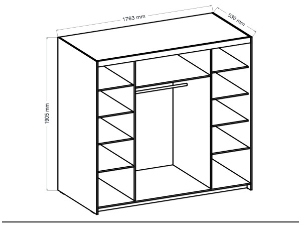 SZAFA ELENA z Lustrem 4D + 6S. Dąb Sonoma