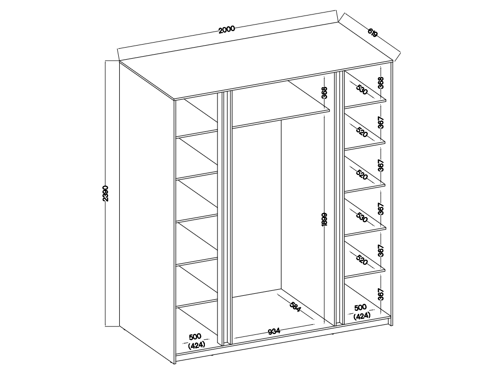Szafa Kaja kolor dąb evoke / dąb evoke. 2...