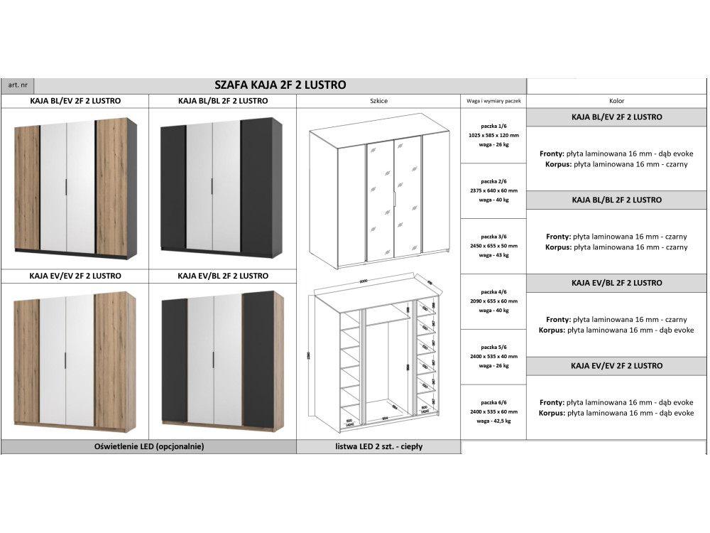 Szafa Kaja kolor dąb evoke / dąb evoke. 2...
