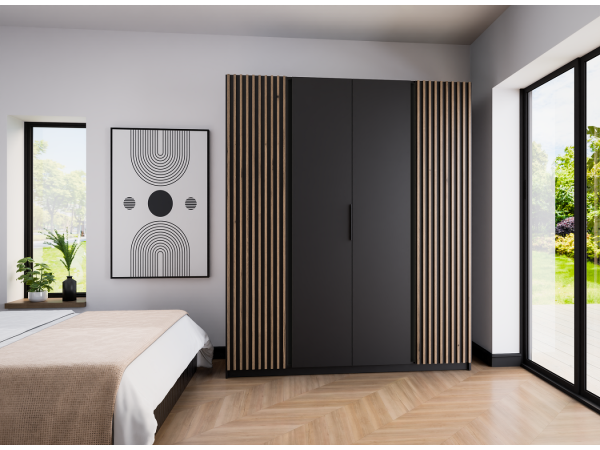 Szafa Kaja kolor czarny. 2 lamele + 2 fronty