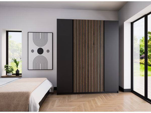 Szafa Kaja kolor czarny. 2 fronty + 2 lamele