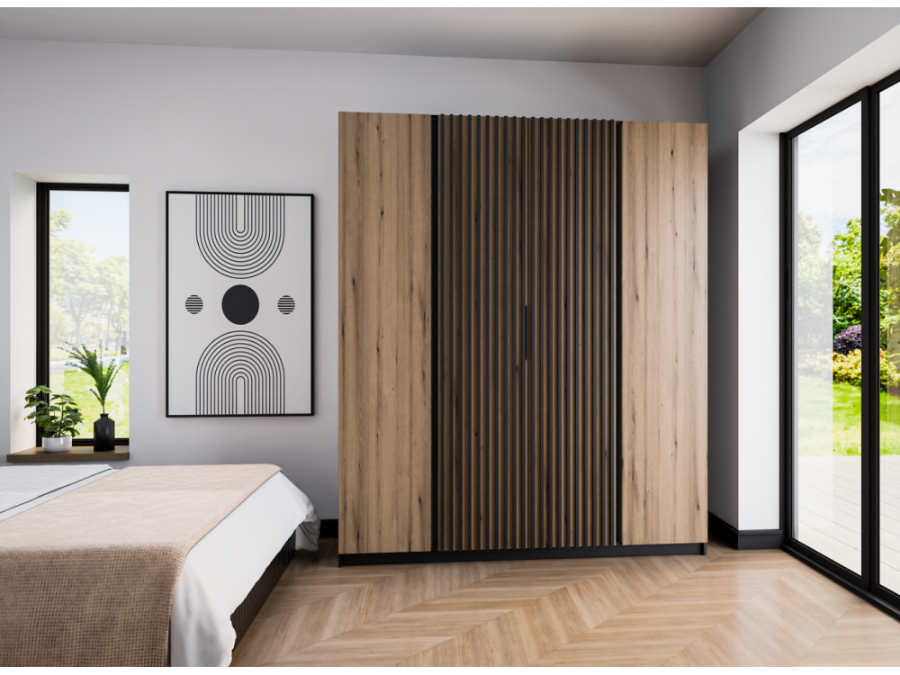 Szafa Kaja kolor dąb evoke /  czarny. 2 fronty...